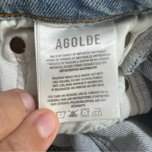 Agolde Merrel Light Blue Denim Jeans size 27 - Picture 6 of 8